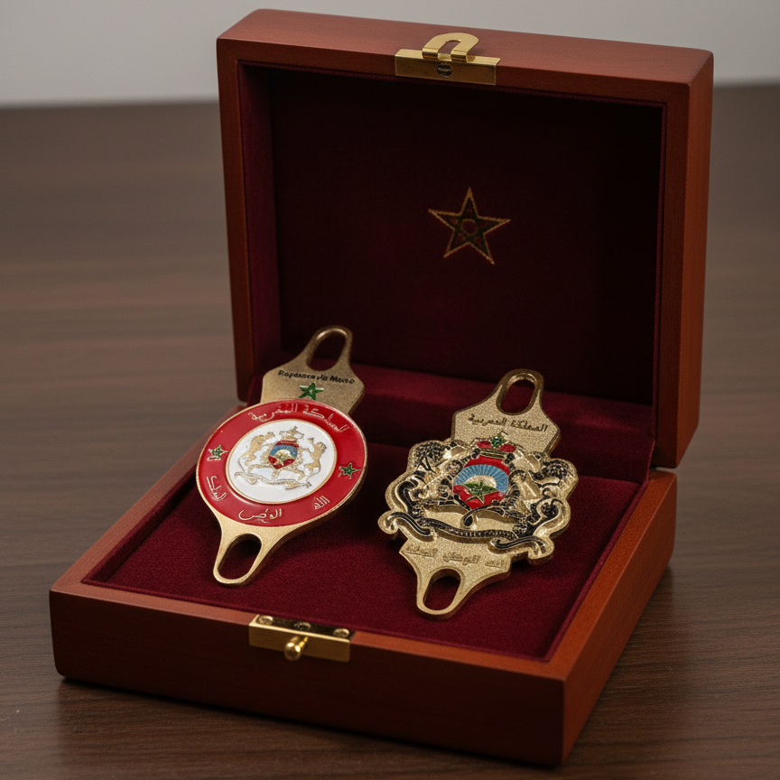 Pack Écusson Royal Marocain - blanche classique / Or suprême