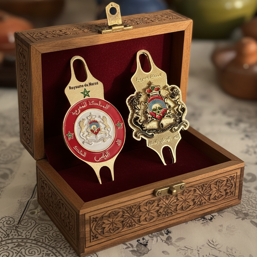 Pack Écusson Royal Marocain - blanche classique / Or suprême