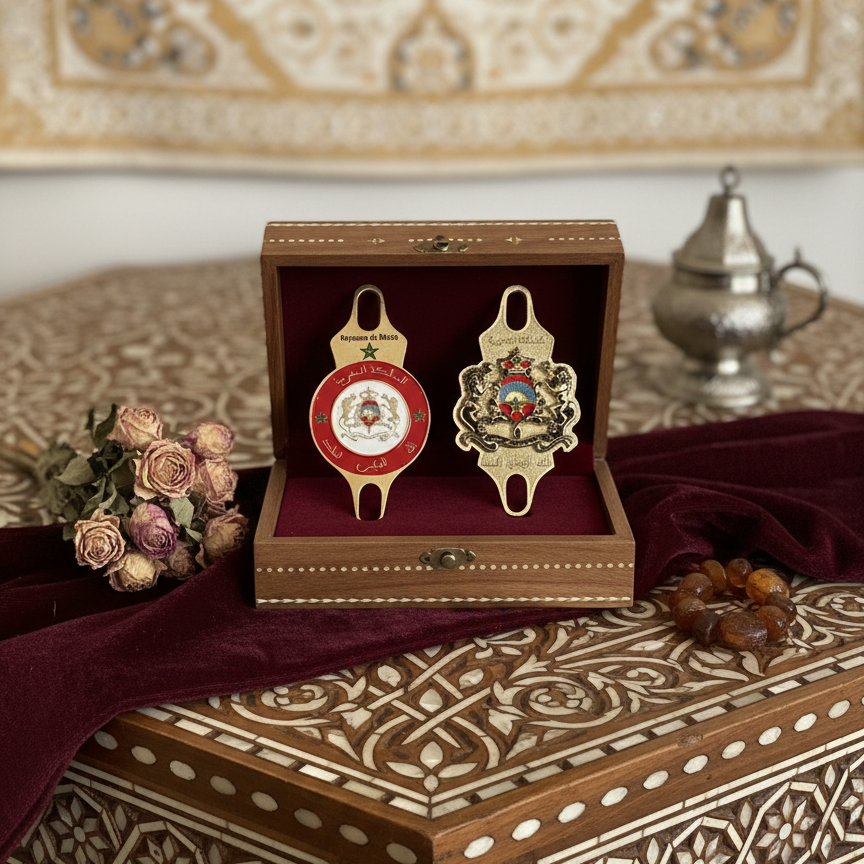 Pack Écusson Royal Marocain - blanche classique / Or suprême